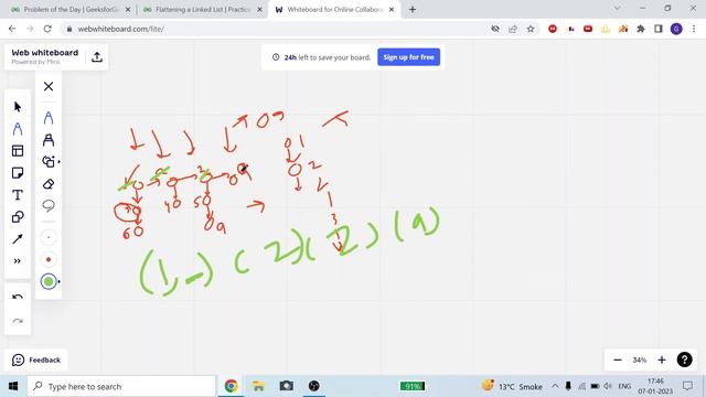Flattening a Linked List | Priority Queue | O(NLogN) Time | C++ Code | GFG | POTD 07-01-22 смотреть онлайн