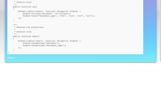 Laravel 5.4 migration ENUM fails in MySQL смотреть онлайн