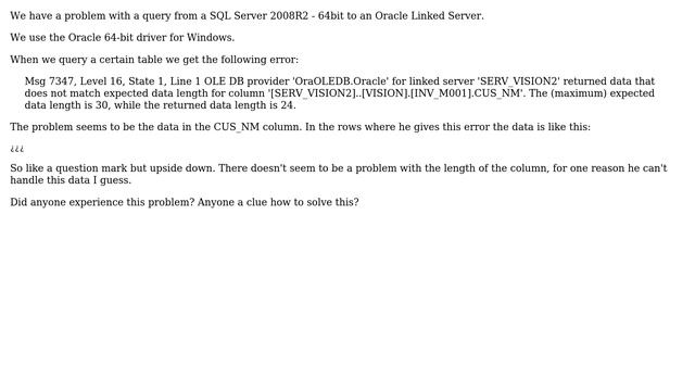 Databases: Oracle Linked Server query error (2 Solutions!!) смотреть онлайн