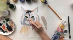 РИСУЕМ КОТА ГУАШЬЮ