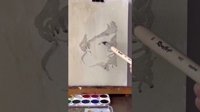 Медовой акварелью и углём нарисую эскиз рисунка Рафаэля Санти. смотреть онлайн