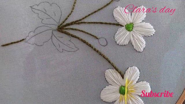 Aconite Leaf Buttercup (Ranunculus aconitifolius) Hand Embroidery смотреть онлайн