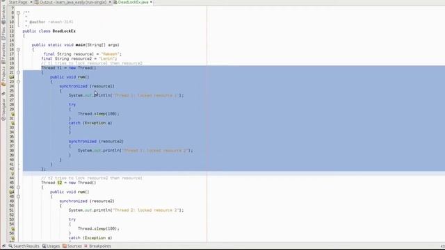 Java Thread Deadlock in English | thread deadlock in java (Java Tutorial) смотреть онлайн