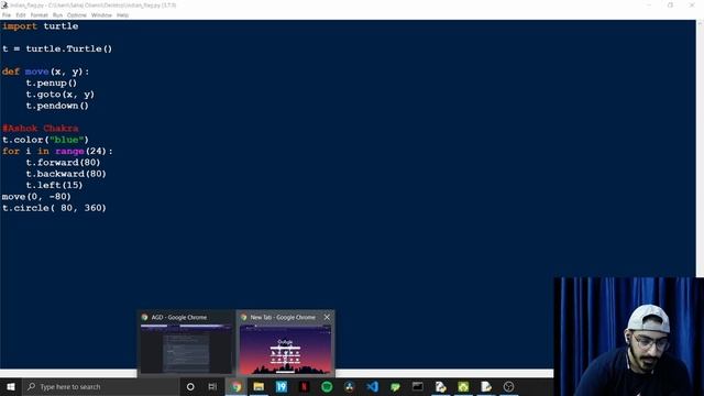 Indian Flag using Turtle in Python [ Step by Step Tutorial ] смотреть онлайн