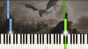 Skyrim Theme - Dragonborn - EASY Piano tutorial