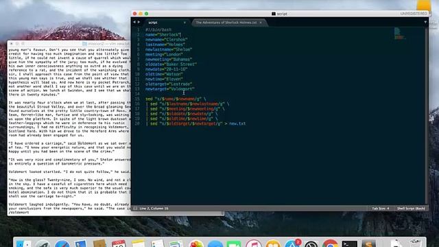 Bash script with sed смотреть онлайн