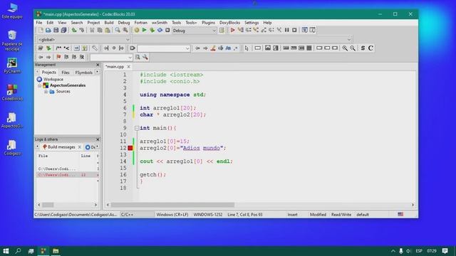 Como hacer un arreglo de tipo char en C++ - ¿Es posible? смотреть онлайн
