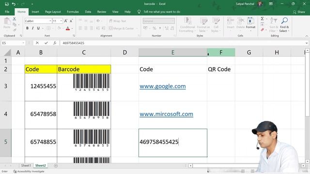 How To Create Barcode In Excel | Create QR CODE In Excel | Excel New Trick & Tips