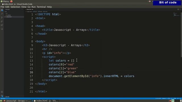 Javascript Arrays? - Javascript Tutorial #6 By Bit Of Code смотреть онлайн