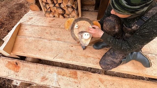 Лесной сторож из обрезков которые остались от строительства бани смотреть онлайн