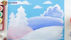 РИСУЕМ ЗИМНИЙ ПЕЙЗАЖ - Рисунок для детей