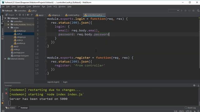 2.6 Парсинг данных пользователя, обработка запросов и postman (NodeJS, Express) смотреть онлайн