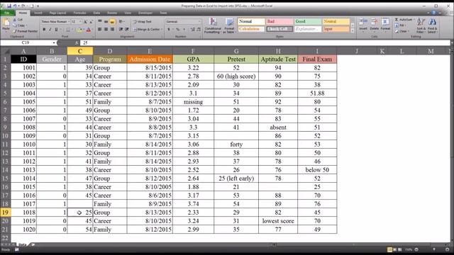 Preparing Data in Excel to Import into SPSS смотреть онлайн