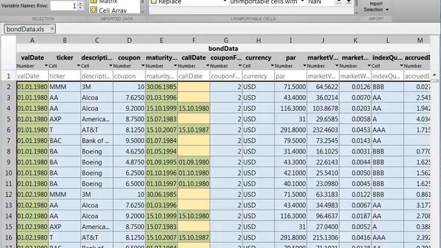 Импорт данных в MATLAB