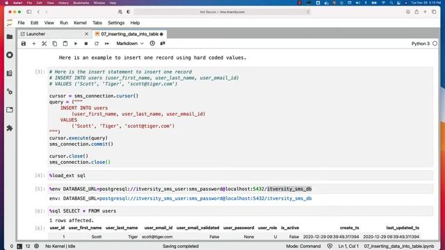 Programming Essentials Python - CRUD Operations - Inserting Data Into Table смотреть онлайн