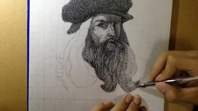 Leonardo Da Vinci Stippled Drawing | Timelapse Drawing смотреть онлайн