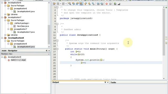 NetNeans IDE while loop | Java Language смотреть онлайн