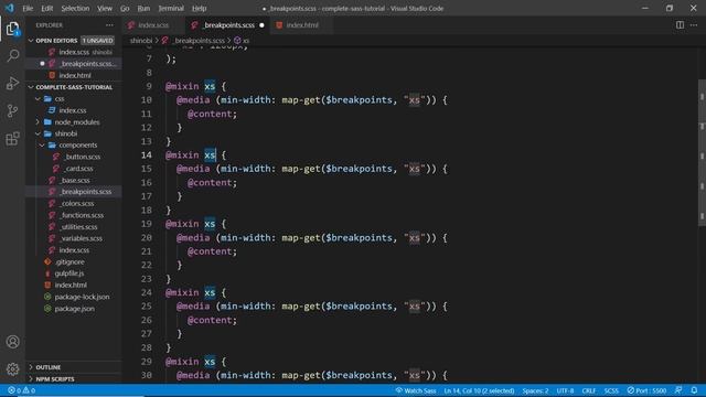 SASS Tutorial (build your own CSS library) #15 - Media Queries смотреть онлайн