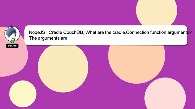 NodeJS : Cradle CouchDB, What are the cradle.Connection function arguments? смотреть онлайн