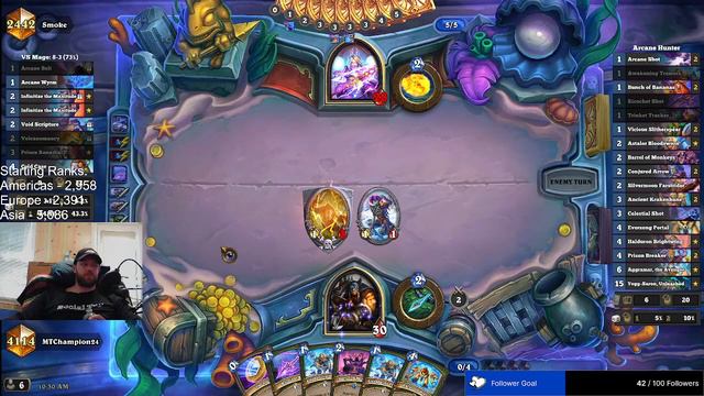Arcane Hunter (17-16) - No Commentary - Hearthstone Ranked Standard Gameplay - Legend Gameplay смотреть онлайн