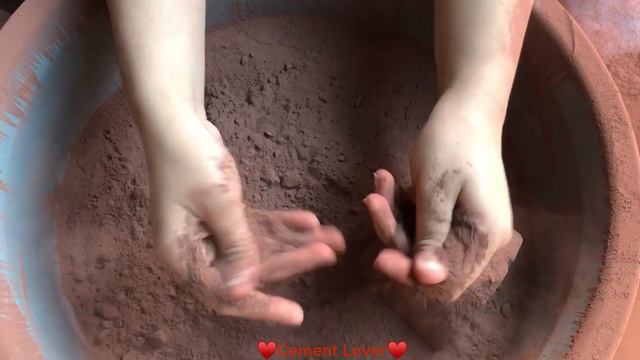 #ASMR 150 #purecement  Extremely Dusty Pure Red Cement Crumbing InTub ..💨♥️Satisfying Video..!!