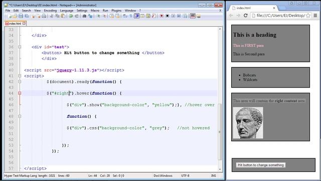 JQuery Tutorial for Beginners - 20 - Show and hide смотреть онлайн