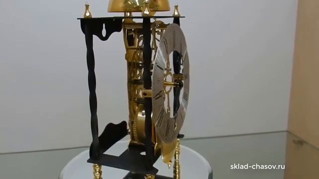 Настольные механические часы Hermle 22734-000701 "скелетон" с боем и маятником. смотреть онлайн