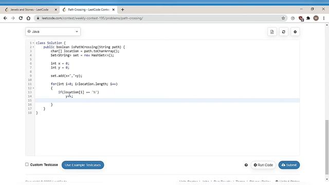 Path Crossing in Java - Leetcode problem 1496. смотреть онлайн