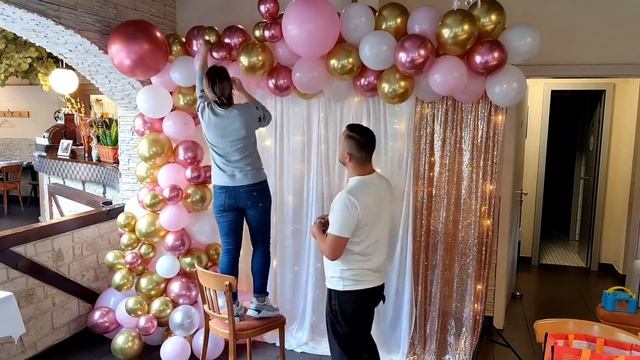 Как сделать арку из шаров /подробности всего процесса/ Декор для праздника смотреть онлайн