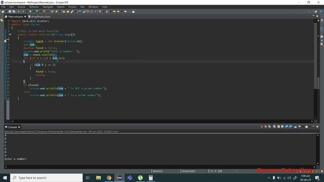 Program for checking Prime number - Java смотреть онлайн