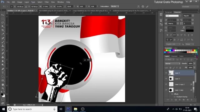 Tutorial Bikin Twibbon Hari Kebangkitan Nasional 2021 I Belajar Photoshop, FREE Psd & Png смотреть онлайн