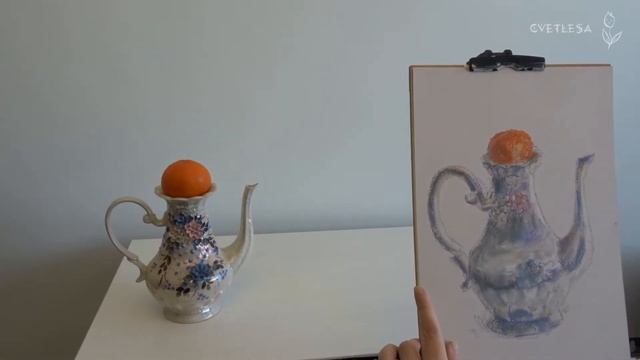 Как нарисовать чайник масляной пастелью | Soft oil pastels mungyo смотреть онлайн