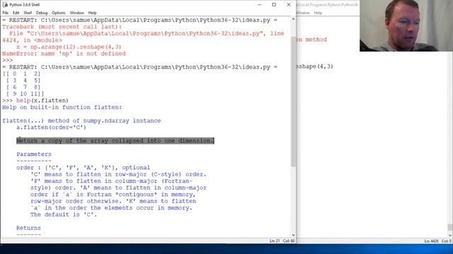 Python Basics Numpy Array Flatten Method смотреть онлайн