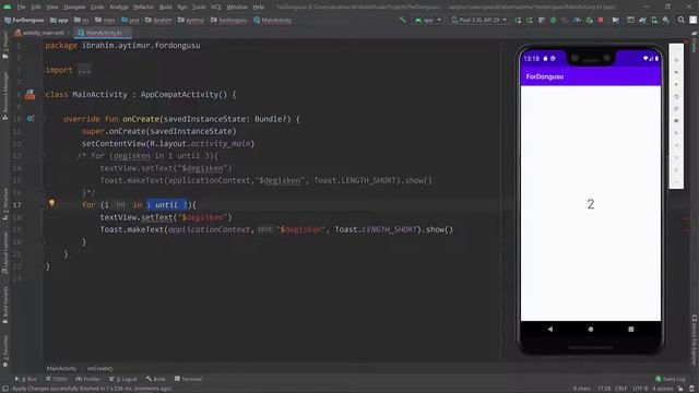 Kotlin for döngüsü Kullanımı смотреть онлайн
