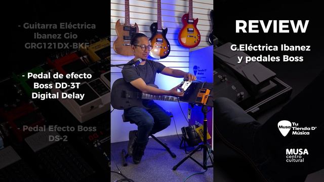 Review Ibanez Gio GRG121DX, Pedal de efecto Boss DD3T Digital Delay, Pedal Boss Turbo Distortion DS смотреть онлайн