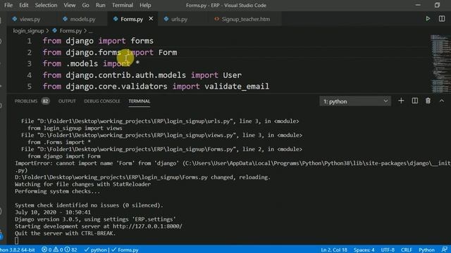 ImportError: cannot import name 'Form' from 'django' solved in Django смотреть онлайн