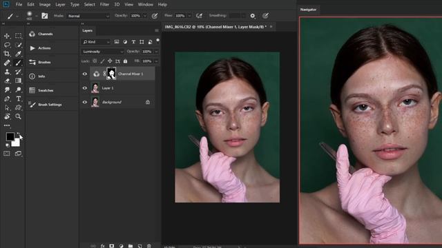 Проявка веснушек в PHOTOSHOP смотреть онлайн