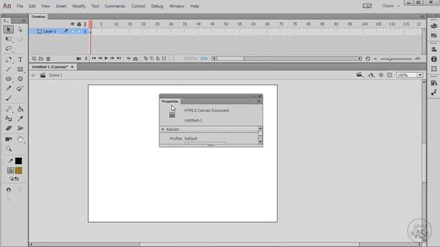 Рабочее пространство и панели Adobe Animate CC смотреть онлайн