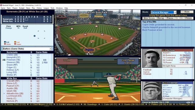 DH 425 Baseball Mogul Year 1902 Boston Somersets at Chicago White Sox смотреть онлайн