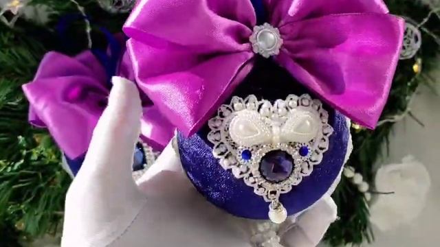 Бархатные шары сине-фиолетовые коллекционные 2шт набор в коробке смотреть онлайн