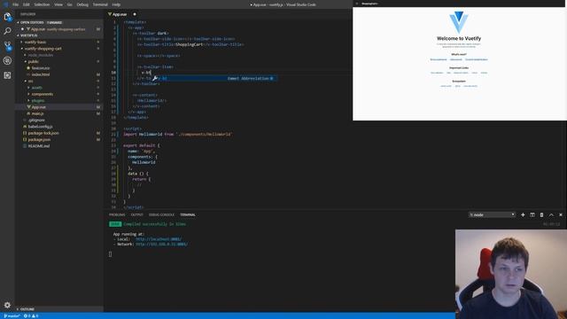 Vuetify shopping cart - Create top navigation using vuetify when you code vue js смотреть онлайн