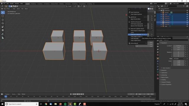 How to change properties of multiple object at the same time in Blender 2.82 смотреть онлайн