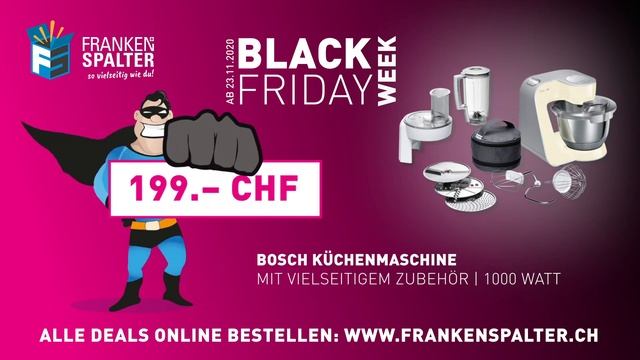 Frankenspalter Black Friday TV-Spot Bosch Küchenmaschine MUM58920 für 199.- смотреть онлайн