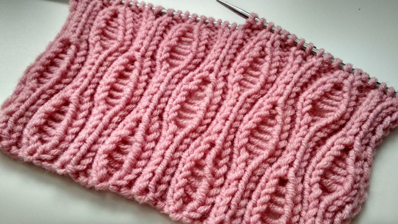 Объемный узор спицами со снятыми петлями - для плантинов, снудов, свитеров смотреть онлайн