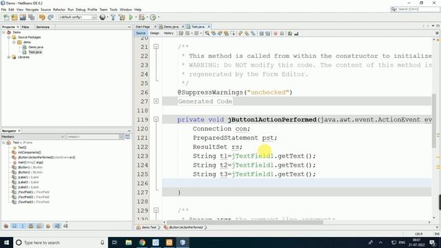 Insert Clear Connection JDBC Connection using Netbeans смотреть онлайн