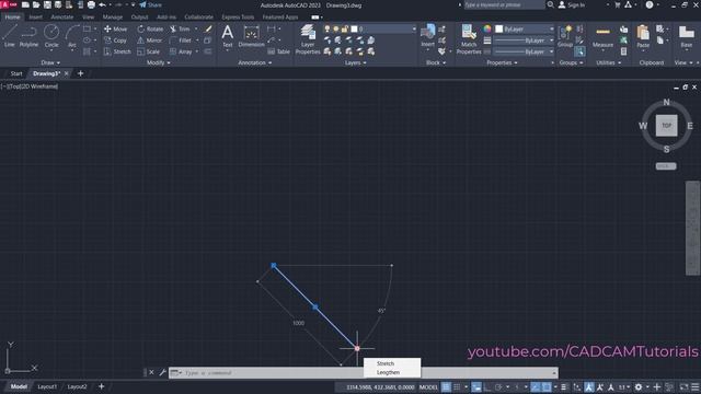 AutoCAD Change Angle of Line смотреть онлайн