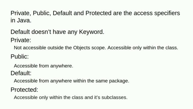 Difference between private, public, default and protected in java. смотреть онлайн