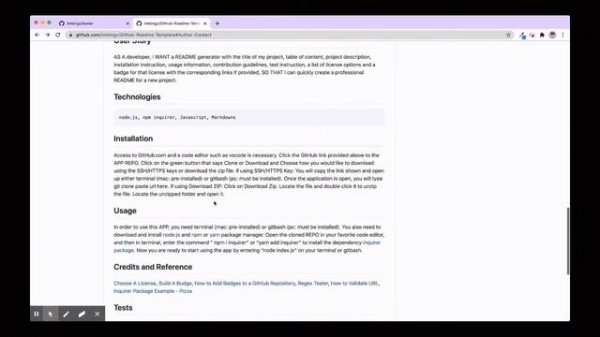 Professional Github README Generator