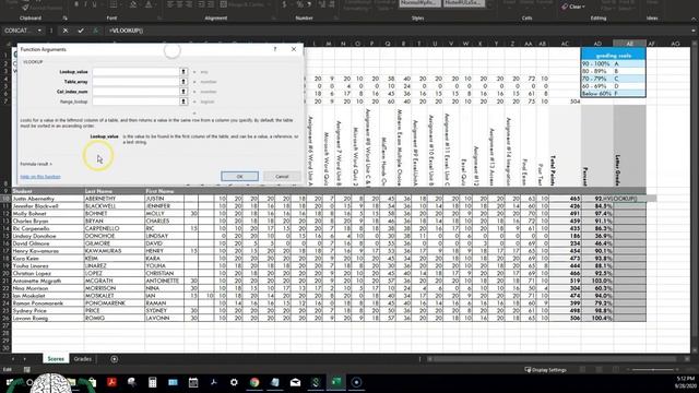 Teacher Guide to Grading in Microsoft Excel - VLookup - Office 365 - 1080p смотреть онлайн