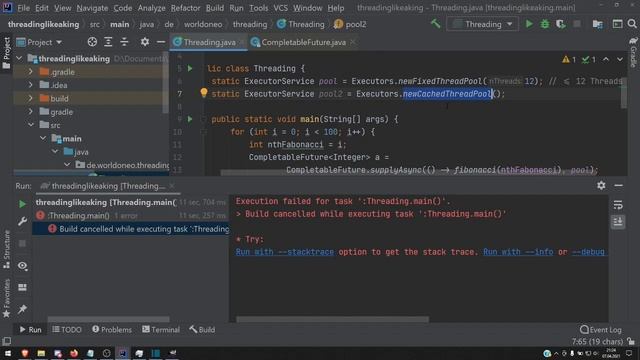 Java CompletableFuture & ThreadPool Typen смотреть онлайн